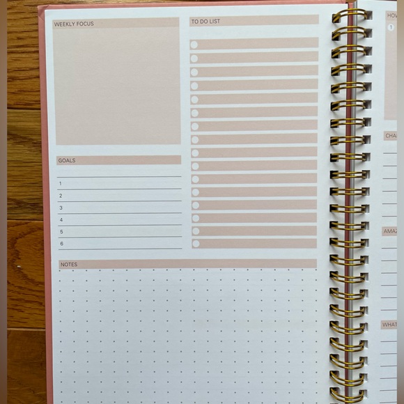 NEW Happy Week Pink Planner, Undated, Back to School, 6.5” x 8.5” - Picture 5 of 9